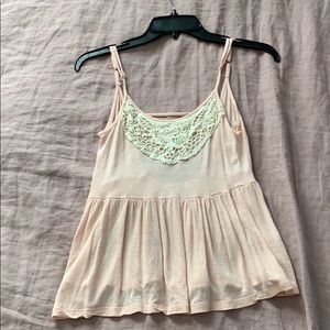 Delia’s peach with cotton lace tank top